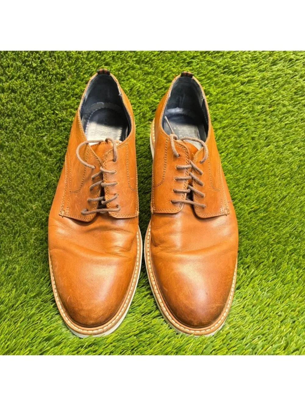 Cole Haan Morris Mens Size 11 Brown Casual Classic Leather Plain Toe Dress Shoes